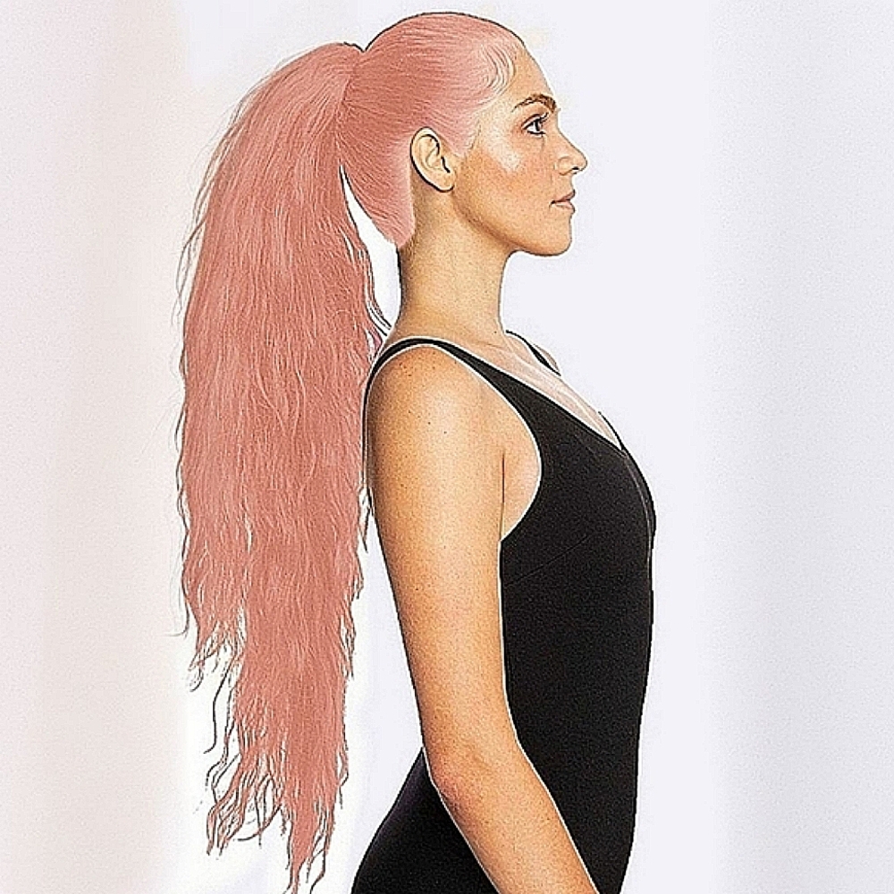 NEW PrettyParty Ponytail Hair Extension 26" Long Pony Tail Roxy Ruby Rose Gold